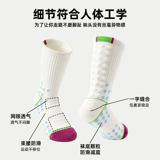 （49.9任选3件）Renaissance运动袜女士撞色潮袜吸汗防臭透气长筒袜毛巾底跑步袜（活动产品，收货7天内支持退换） 商品图10