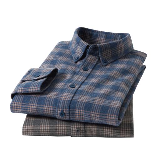 【全棉】罗蒙秋冬格纹长袖衬衫男士厚款亲肤舒适简约时尚男士长袖衬衣 商品图10