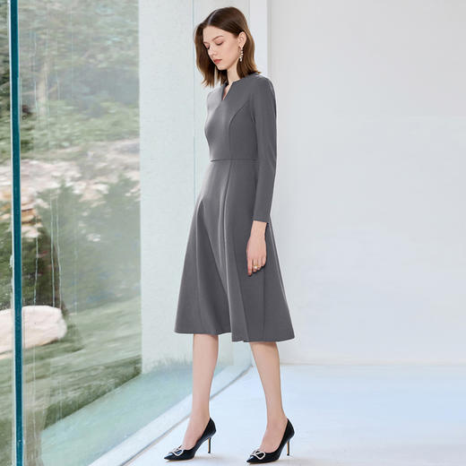 IWY/灰色西装连衣高级感修身通勤商务职业裙秋季长袖工作服J25Q246-E 商品图3