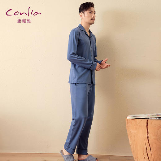 康妮雅男式长袖长裤开襟套装 商品图2
