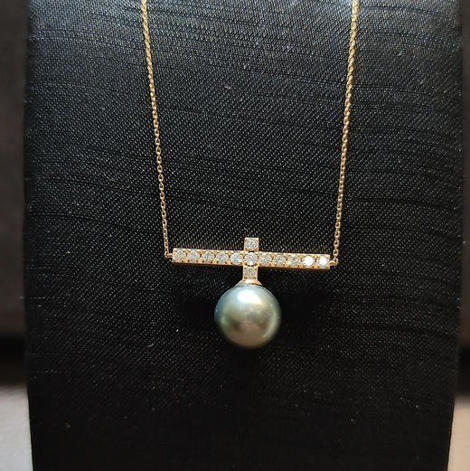 孔雀绿海水珍珠项链 10mm 商品图1