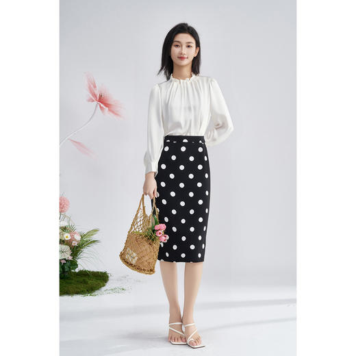 剩S/L/XL/XXL 【法式复古波点半身裙】秋季时尚经典赫本风半裙气质通勤裙子3615 商品图3