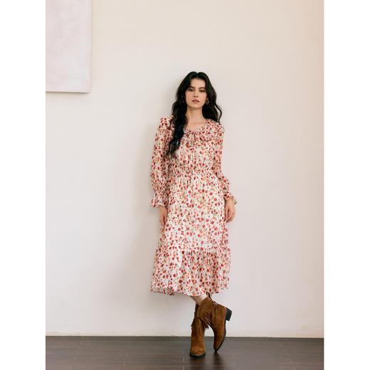 HeyDress玫瑰碎花荷叶边连衣裙 商品图3