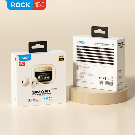 ROCK A5 Pro 智能屏ANC主动降噪蓝牙耳机 商品图8