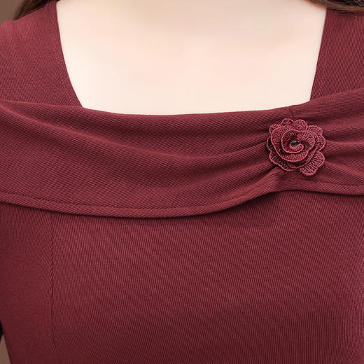 QYM 53B255-Y两件套连衣裙开衩短款小衫+高腰中长款花苞半身裙 商品图3