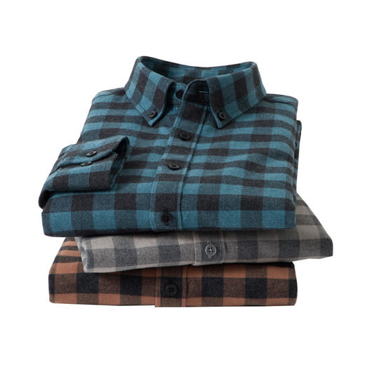 【全棉】罗蒙秋冬格子长袖衬衫男士纯棉厚款舒适亲肤百搭休闲男士长袖衬衣 商品图13