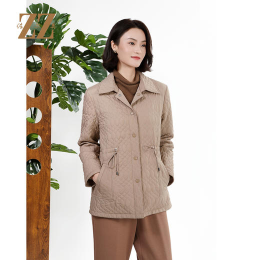 佐尔美冬季上新 双面穿老钱抽绳显瘦棉服装女E34MM12 商品图2