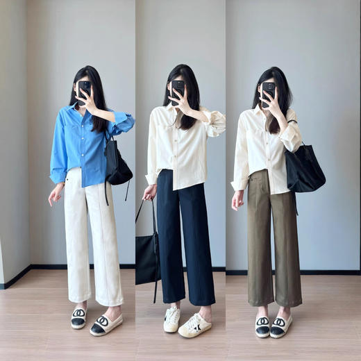 早秋推荐！2025显腿长显瘦立体剪裁九分休闲直筒裤女弧形裤新款！ 商品图1