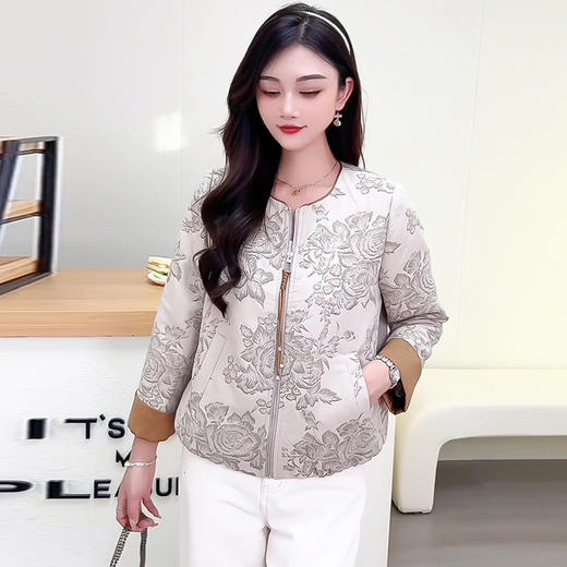 QYM 25YS11-Y时尚印花外套拉链款宽松外套时尚 商品图0