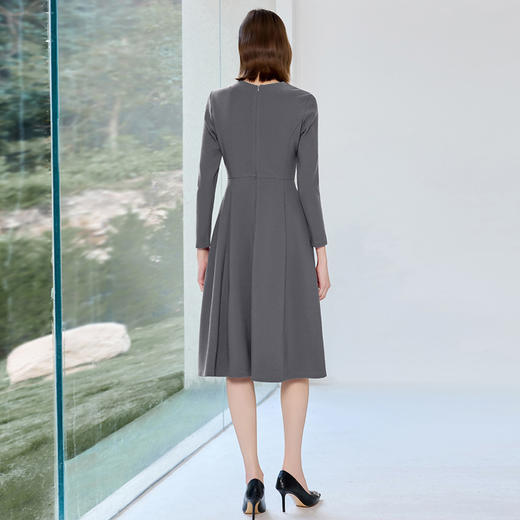 IWY/灰色西装连衣高级感修身通勤商务职业裙秋季长袖工作服J25Q246-E 商品图4
