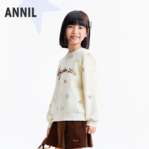 【实体店同款】女童圆领卫衣秋季新款安奈儿童装AG531343 商品图1