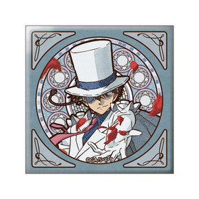 名侦探柯南 怪盗基德 慕夏文艺复兴 方形徽章 吧唧 国谷