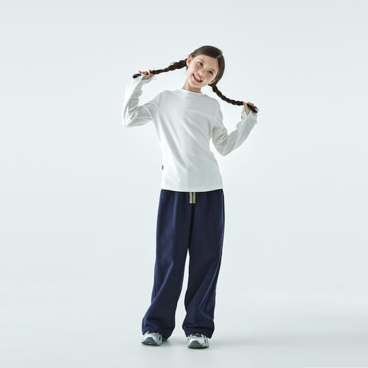 棵初25年秋冬季新款亲子中大女童纯色打底衫高回弹力三色长袖T恤 商品图1