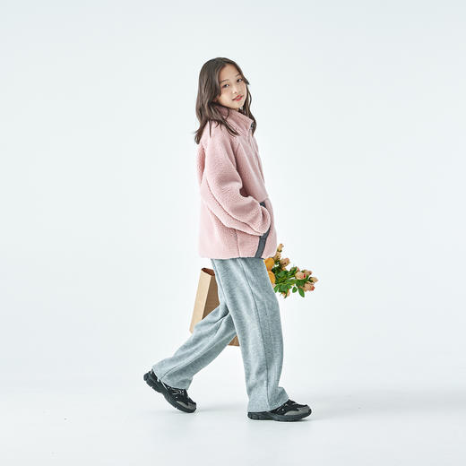 棵初2025年冬季新款亲子中大女童仿羊羔毛外套绒感舒适保暖上衣 商品图4