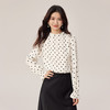 【周四狂欢价】熙世界法式复古波点雪纺衫女2025年新款秋季休闲套头喇叭长袖衬衫 商品缩略图3