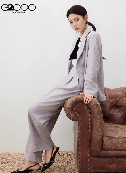 G2000【亚麻舒适弹性/商场新款】女装FW25商务通勤宽松剪裁西服56211100 商品图2
