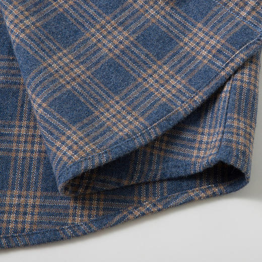 【全棉】罗蒙秋冬格纹长袖衬衫男士厚款亲肤舒适简约时尚男士长袖衬衣 商品图7