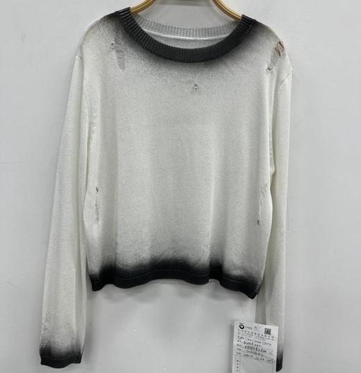 NC撞色晕染长袖毛织衫50702（白）秋季153030180321 商品图1