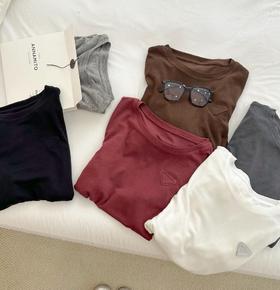 老米优品🎈3-5天！《羊毛莱赛尔天丝三角标长袖打底衫》：莱赛尔76.6%  绵羊毛19.2% ！软绵绵，敲治愈~不挑人的gao级感打底tee！T250826B