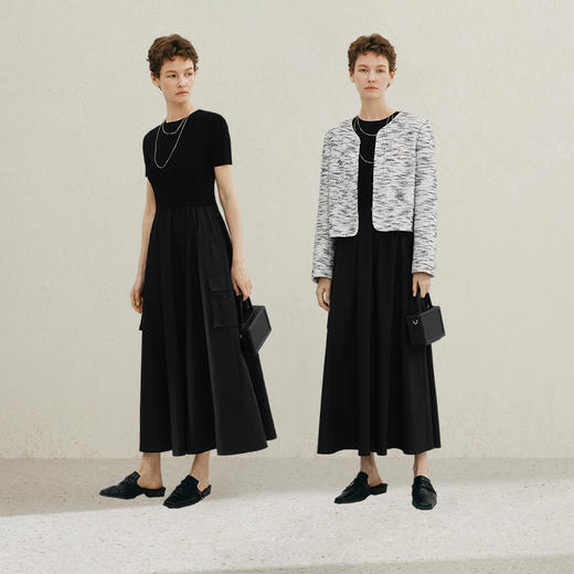 【商场同款】麦檬春秋针梭拼接连衣裙5F3190761 商品图1