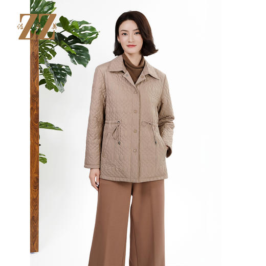 佐尔美冬季上新 双面穿老钱抽绳显瘦棉服装女E34MM12 商品图3