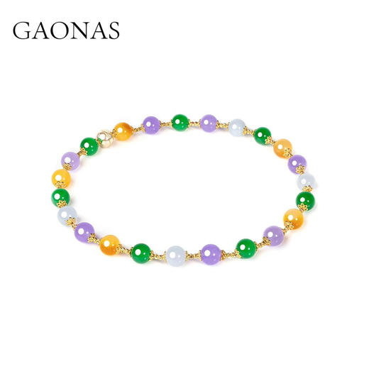 GAONAS  多宝玲珑 新中式贵气金色项链11588XY 商品图2