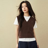 【严选】诗凡黎全羊毛绞花针织马甲背心2025秋新款软糯百搭无袖刺绣上衣女7G8132021 商品缩略图3