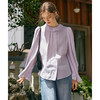 OLrain欧芮儿法式圆领衬衫2025秋季新款紫色法式提花长袖上衣 商品缩略图0