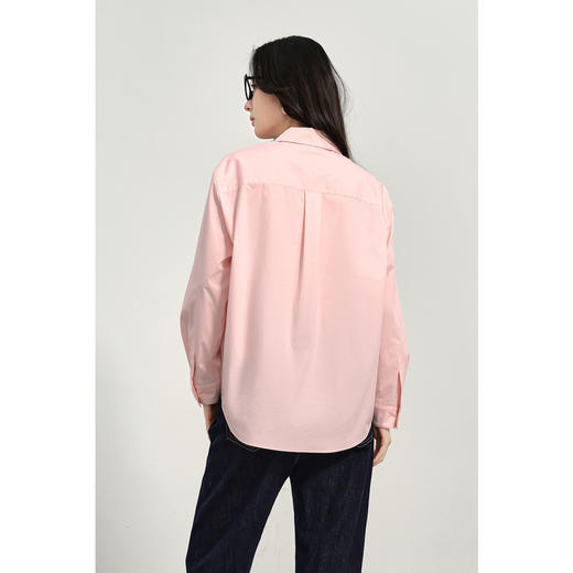 【商场同款】诗凡黎粉色翻领衬衫2025春新款小衫衬衣女3G2121021R 商品图4