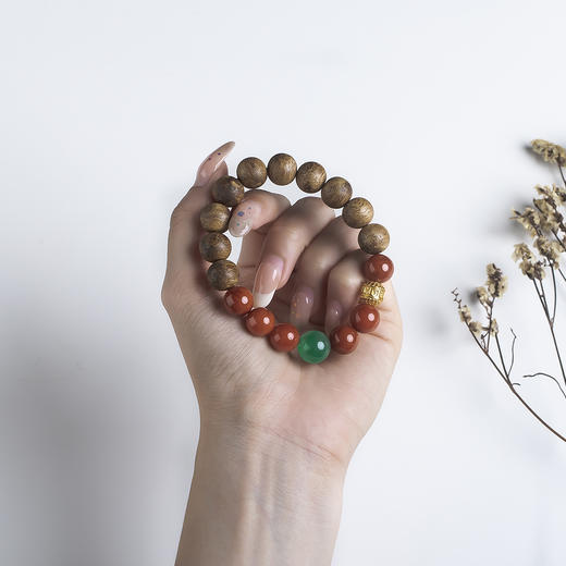 xy0572沉香+南红非洲翠大手串 商品图8