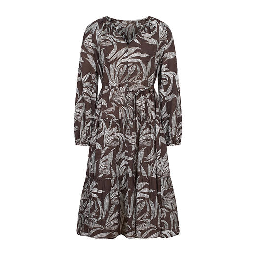 HeyDress叶子印花系带长款连衣裙 商品图4