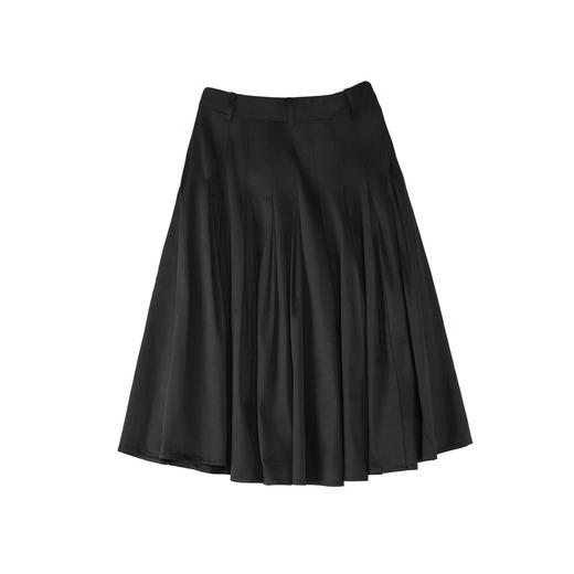 谜底半身裙2025秋季新款通勤纯色高腰显瘦百褶裙中长裙25CMB5009 商品图4