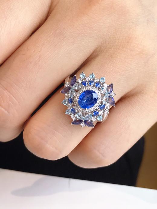 1.287ct刻面蓝宝石戒指 商品图1