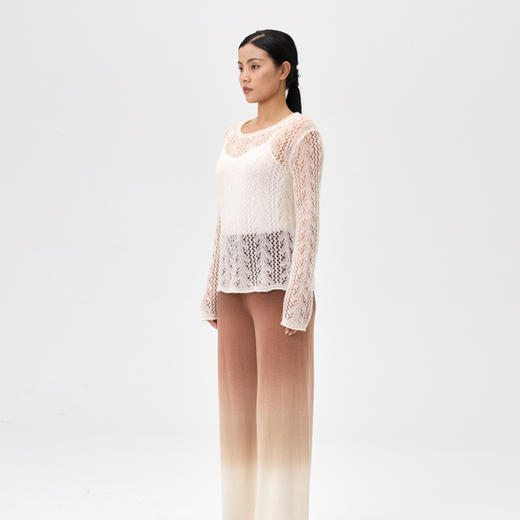 丝绒镂空圆领女套衫  SJF97W371N 商品图1
