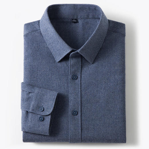 【含羊毛】罗蒙秋冬长袖衬衫男士厚款柔软舒适轻商务风百搭上班通勤长袖衬衣 商品图9