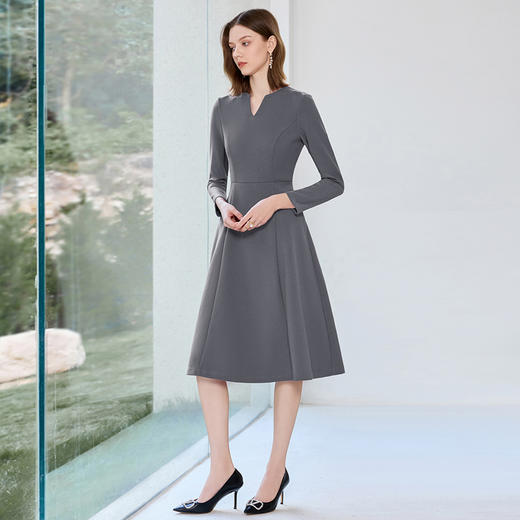 IWY/灰色西装连衣高级感修身通勤商务职业裙秋季长袖工作服J25Q246-E 商品图2