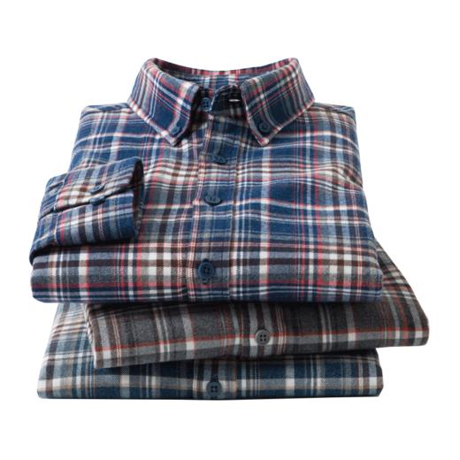 【全棉】罗蒙秋冬格纹衬衫男士厚款保暖舒适柔软通勤百搭长袖衬衣 商品图11