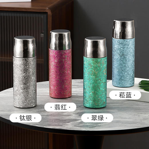 Mutti内外纯钛双层便携式保温杯带茶隔保温博士壶大容量水杯 商品图3