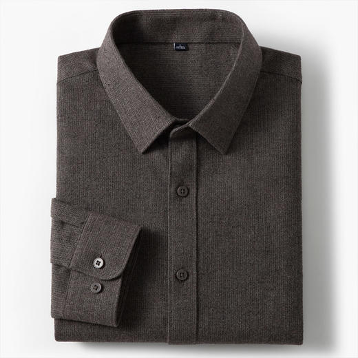 【含羊毛】罗蒙秋冬长袖衬衫男士厚款柔软舒适轻商务风百搭上班通勤长袖衬衣 商品图8