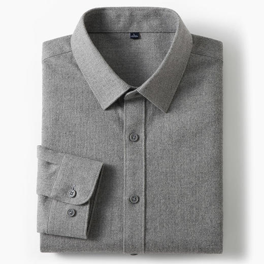 【含羊毛】罗蒙秋冬长袖衬衫男士厚款柔软舒适轻商务风百搭上班通勤长袖衬衣 商品图10