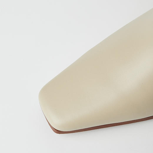 ROMI STUDIO“温柔米白”牛皮浅口小方头粗跟软皮高跟鞋RWCAP33653 商品图2