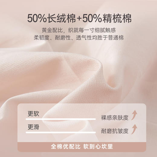 雅芳婷100%全棉床上四件套床笠款纯棉被套轻奢高级感贡缎肌理套件 商品图1