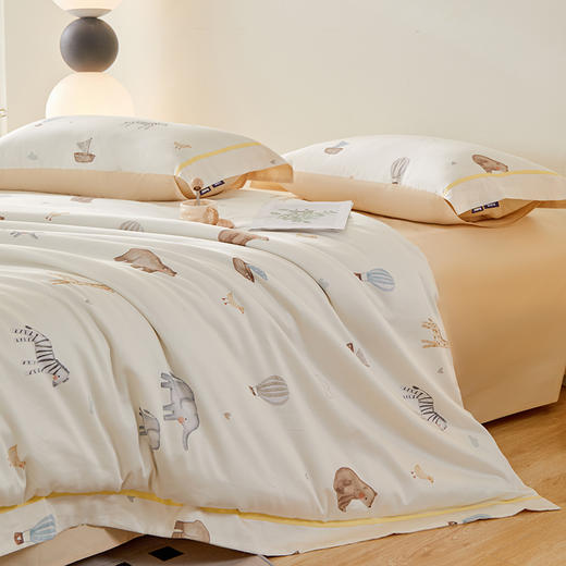 【线下同款】多喜爱 60S全棉缎纹四件套甜梦乐园/森林物语hl【60S长绒棉】【贡缎面料】【芬纳诺抗菌】细腻柔滑 精美织带/FX 商品图7