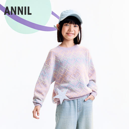 【实体店同款】女童长袖针织衫冬季新款安奈儿童装AG544135 商品图0