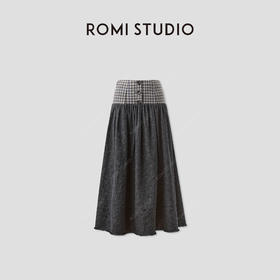 ROMI STUDIO“独特复古”重磅亚麻牛仔砂洗流苏半身裙 RWCRXJ4606