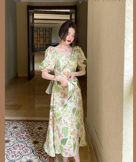 （清仓现货）【社群供V】法式高级气质茶歇长裙收腰设计感连衣裙混纺2 商品图5