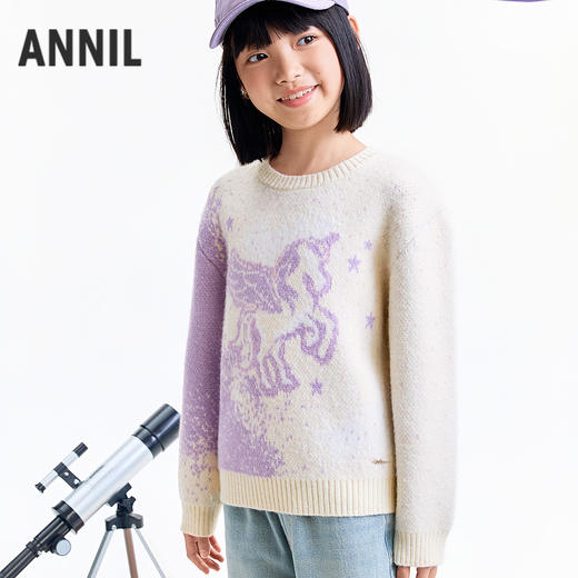 【实体店同款】女童长袖针织衫冬季新款安奈儿童装AG544138 商品图1