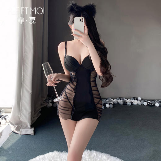 【显胸大】霏慕钢圈棉垫束身包臀睡裙5167 商品图2