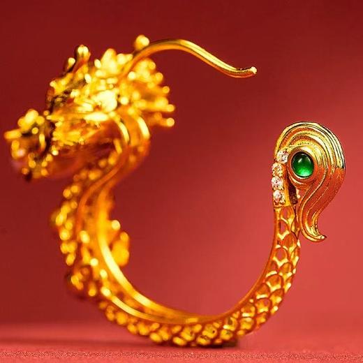 故宫 龙凤金禧 丹凤玲珑花丝耳饰 商品图2