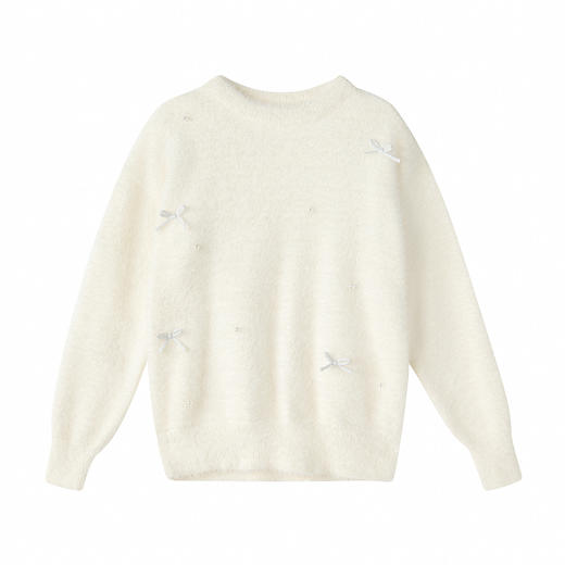 笛莎Deesha 童装女童毛衣2025冬新款女童蝴蝶结装饰毛衣 商品图4